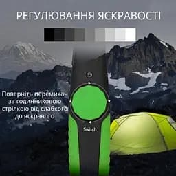 Ліхтар акумуляторний WORKLIGHT-W55-COB поворот 180o з магнітом зелений - мініатюра 7