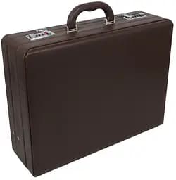 Кейс дипломат із еко шкіри Portfolio Коричневий 44х33х13 см