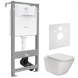 Комплект инсталляция 4 в 1 Volle Master Evo 212010 + унитаз Roca Gap Clean Rim A34H470000 с сидением Soft Close Slim, Белый