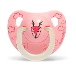 Пустушка силіконова Suavinex Оленя, 0-6 місяців, нічна, рожевий (304510)