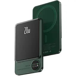 Повербанк Q9 MagSafe Power Bank беспроводной с беспроводной зарядкой для iPhone 5000 mAh 20W зеленый