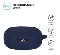 Силіконовий чохол для навушників JBL Wave Flex 2, Hang Case, синій, ультратонкий захисний кейс товщиною 2 мм, захист від подряпин, пилу та ударів, компактний, з карабіном для кріплення, ArmorStandart (ARM83228) - мініатюра 2