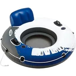 Надувное кресло с ручками Intex 58825 EU River Run. Диаметром 135см, подстаканники, трос