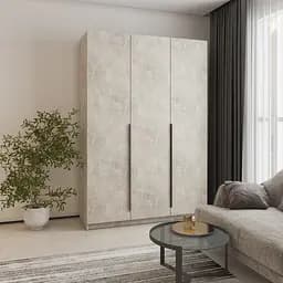 Шкаф 3-дверный MebelStar Оскар ДСП BG, 4 дополнительных полки 150x52x220 см Бетон (MBS-4641)