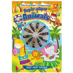 Набір для малювання восковими олівцями Super-Puper Animals НТ-06-02