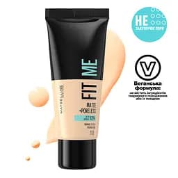 Тональний крем Maybelline New York Fit Me Matte Poreless Foundation відтінок 101 (True Ivory) 30 мл - мініатюра 9
