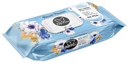 Влажные салфетки Papilion Цветочная страсть, голубой, 64 шт.