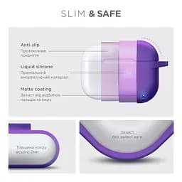 Силіконовий чохол для навушників Apple AirPods Pro 2 2022, Hang Case, фіолетовий, ультратонкий захисний кейс товщиною 2 мм, захист від подряпин, пилу та ударів, компактний, з карабіном для кріплення, ArmorStandart (ARM68595) - мініатюра 3