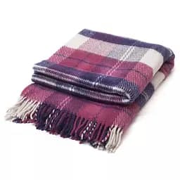 Плед вовняний Vladi Ельф 170х210 біло-лілово-сливовий 2