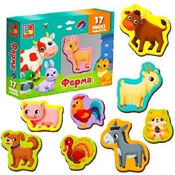 Набір магнітів Vladi Toys Maxi Ферма 17 шт. VT3106-24  - мініатюра 2
