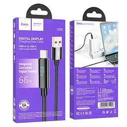 Кабель Hoco U125 Benefit 5A charging data cable with display Type-C Чорний - мініатюра 2