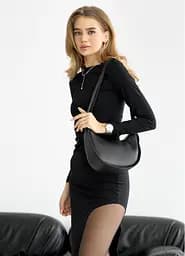 Женская сумка Sambag Leoma Baguette черная 25x9x16 см (54100001)