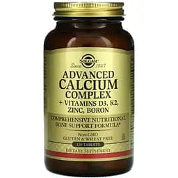 Вітамінно-мінеральний комплекс Solgar Advanced Calcium Complex + Vitamins D3 K2 Zinc Boron 120 таблеток