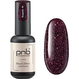 Гель-лак PNB світловідбиваючий Shock Effect PNB 08 Burgundy 8  мл UV/LED