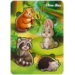 Деревянный пазл-вкладыш Ubumblebees Лесные животные - 1 PSF057  