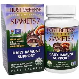 Ежедневная поддержка иммунитета комплекса из 7 грибов Fungi Perfecti Stamets 7 Daily Immune Support 30 вегетарианских капсул