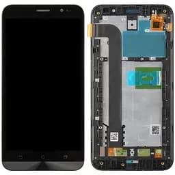 Дисплей Asus ZenFone Go ZB552KL чорний, PRC, з рамкою