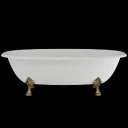 Ванна окремостояча глянцева Amidicon Olimpia 180x90 біла з литого каменю золоті ніжки OLIMPIA_180_nizhk-g_HL, Білий - мініатюра 8