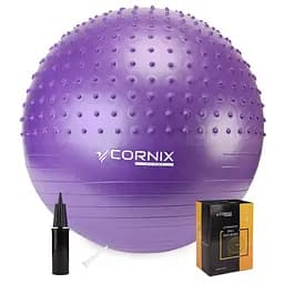 Мяч для фитнеса (фитбол) Cornix 65 см полумассажный Anti-Burst Violet XR-0476