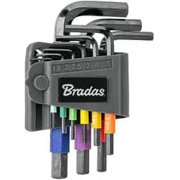 Набір шестигранних ключів Bradas HX 1,5-10 мм 9 шт короткі (DIY-HKH71-SH/B)