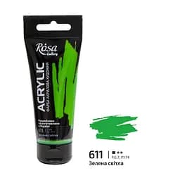 Фарба акрилова Зелена світла (611) 60 мл Rosa Gallery