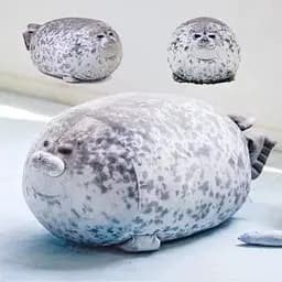 Плюшева реалістична іграшка Тюлень Seal подушка обіймашка антистрес 40 см cірий - мініатюра 3