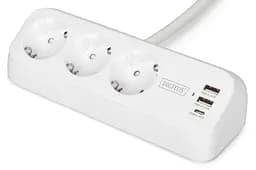 Digitus Блок розеток DIGITUS Office, 3xSchuko, 2xUSB-A, 1xUSB-C, 16A, 1.5м, вилка Schuko, білий