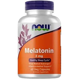 Натуральна добавка NOW Melatonin 3 mg, 60 вегакапсул