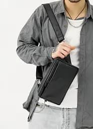 Чоловіча сумка бананка Sambag HARVI чорна 24 × 16 × 6 см (88213101m) - мініатюра 7
