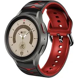 Браслет Scales для Samsung Galaxy Watch 5 - черно-красный ширина крепления 20мм силикон Watchbands (W17-9WB12317561)