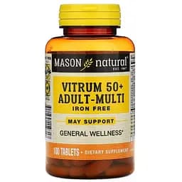 Мультивітаміни Mason Natural Vitrum 50+ без заліза 100 таблеток