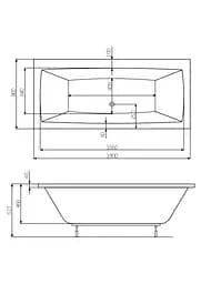 Ванна акрилова Roca Vta в комплекті з ніжками 180x80 A24T074000 - мініатюра 2