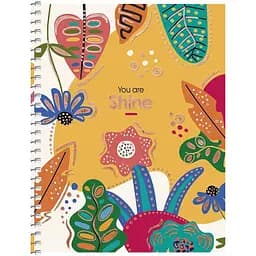 Блокнот для записей Student, В6, в клеточку, спираль, 80 л., Листя и цветы на оранжевом фоне (B6-SC-080-6108K)