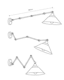 Бра Nowodvorski 9126 Pantograph E27 1x60W IP20 Bl - мініатюра 4