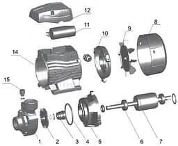 Насос вихровий Volks pumpe QB60 New 0,37кВт 000024800 - мініатюра 6