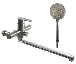 F2248 Змішувач для ванни нержавіюча сталь довгий гусак картридж Ø35 Frap Хром матовый