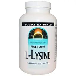Лізин Source Naturals L-Lysine 1000 мг 200 таблеток