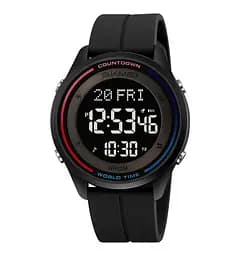 Годинник чоловічий наручний спортивний Skmei 2412 силіконовий з магнітною застібкою (Чорний)