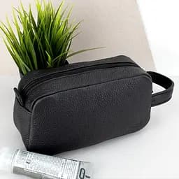 Косметичка мужская кожаная HandyCover HC0029 черная с ручкой