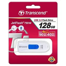Флеш-накопичувач Transcend 128GB USB 3.1 JetFlash 790 (TS128GJF790W) - мініатюра 2