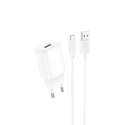 Адаптер сетевой Hoco Micro USB Cable Solid single port charger C134A | 1USB, 12W/2.4A |