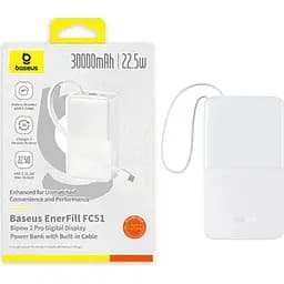 Зовнішній акумулятор Baseus EnerFill FC51 Bipow 2 Pro 30000mAh 22.5W White (E0028101) [163468] - мініатюра 3