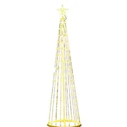 Новорічна конусна ялинка світлодіодна 180см LED гірлянда 320 лампочок Теплий білий, 8 режимів на вулицю