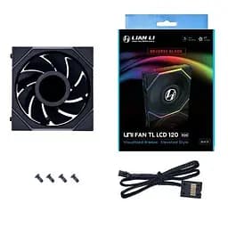 Вентилятор Lian Li Uni Fan TL Wireless LCD 120-1 Reverse Black (G99.12RTLLCD1W1B.00) - мініатюра 9