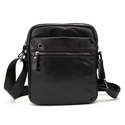 Мессенджер классический в гладкой коже черный Tiding Bag 8717A