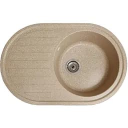 Гранітна кухонна мийка Romzha Elegancia 77 Piesok (301) з крилом