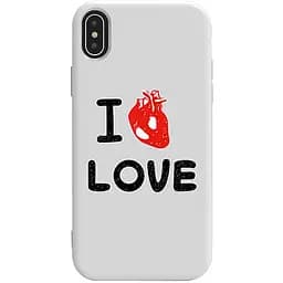 Чохол-накладка Toto Pure TPU 2 mm Print Case Apple iPhone X/XS #42 Love Heart White