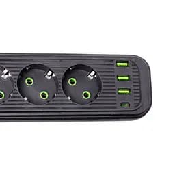 Мережевий фільтр-подовжувач EURO 4 розетки 3 USB 2,8 метра Yiwu HP-5-13MF - мініатюра 15
