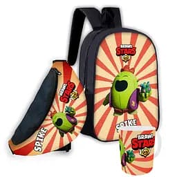Набір дитячий Бравл Старс рюкзак 36х27см сумка-бананка, кружка з принтом для хлопчика (01652)