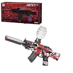 Іграшковий автомат з підсвічуванням, захисними окулярами та глушником, червоний